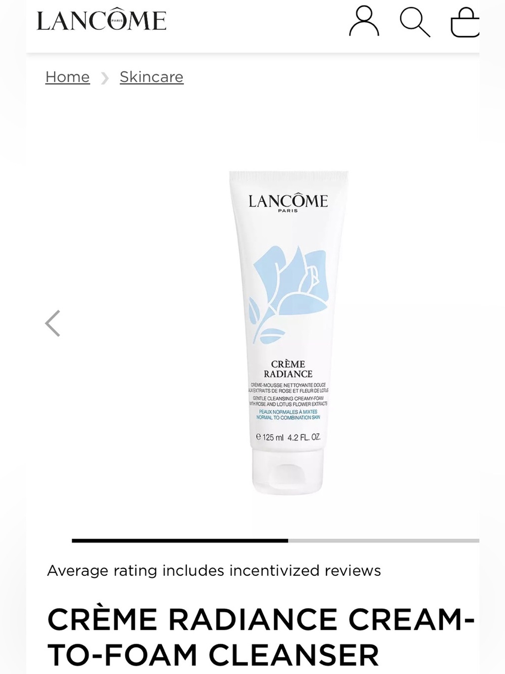 Lancome Crème Radiance Gentle Cleansing Cream - 125ml/4.2oz